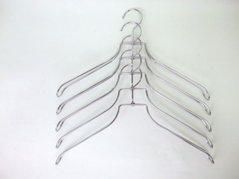 画像1: 3Dワイヤーハンガー クロームメッキ レディース 5本セット