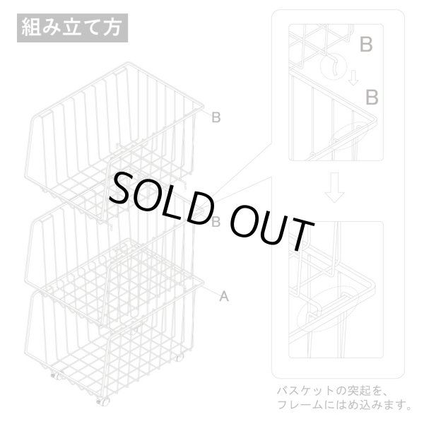 画像16: スタイリッシュなワイヤーバスケットワゴン ４段 積み重ね可能 モダンデザイン 強度・耐久性の高いスチール製のキャスターワゴン ショップ用什器 (16)