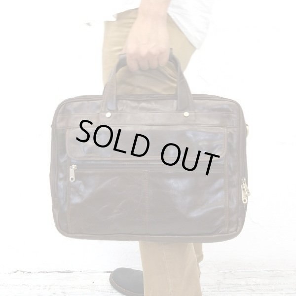 画像2: ビジネスバッグ 牛革 メンズ 軽量 2ウェイ 柔らかレザー ブラウン 収納たくさん (2)