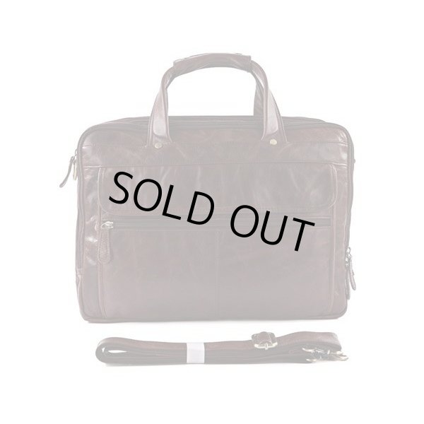 画像3: ビジネスバッグ 牛革 メンズ 軽量 2ウェイ 柔らかレザー ブラウン 収納たくさん (3)