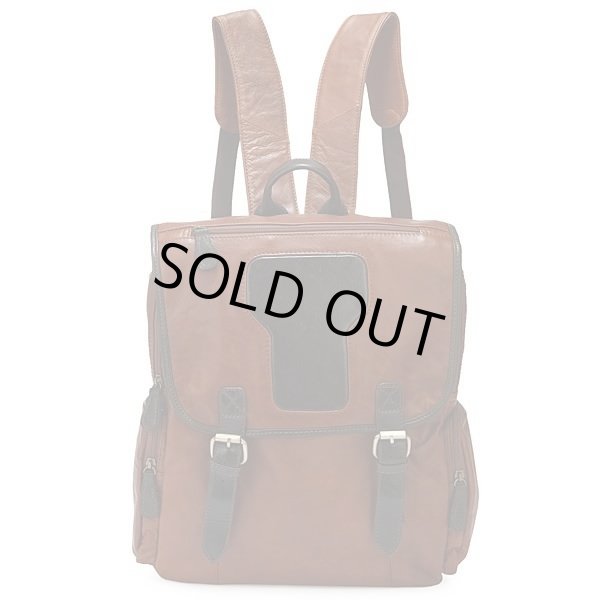 画像3: 【限定1点】レザーリュックサック レザーバック カジュアル メンズ/レディース 牛革 ブラウン 軽量 (3)