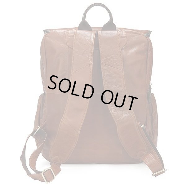 画像4: 【限定1点】レザーリュックサック レザーバック カジュアル メンズ/レディース 牛革 ブラウン 軽量 (4)