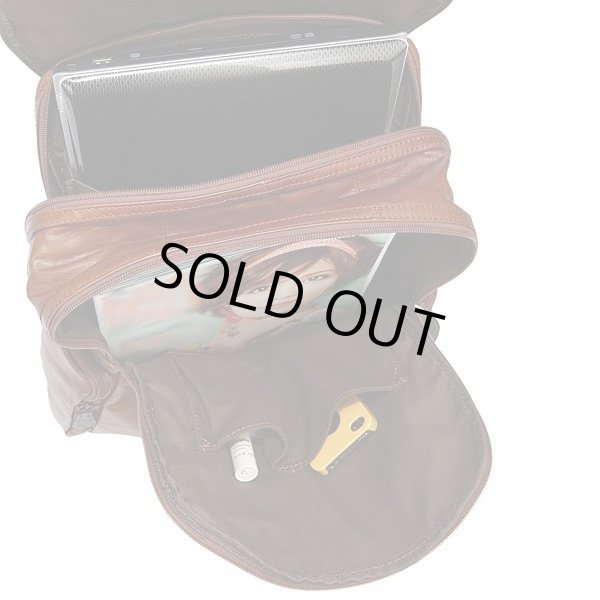 画像5: 【限定1点】レザーリュックサック レザーバック カジュアル メンズ/レディース 牛革 ブラウン 軽量 (5)