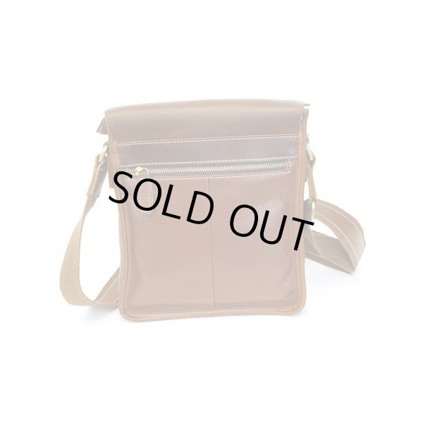 画像3: ショルダーバッグ レザーバッグ 革鞄 カジュアルメンズバッグ ブラウン (3)