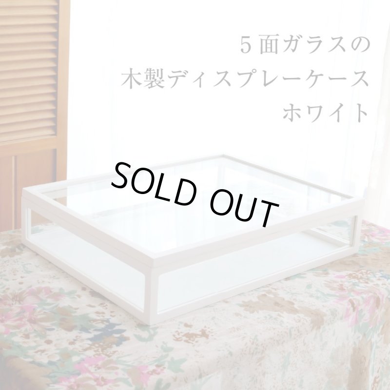 画像2: 木製5面ガラス　コレクションケース　ホワイト (2)