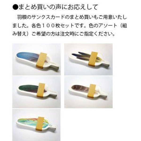 画像2: 羽根のサンキューカード メッセージカード 50枚入り (2)