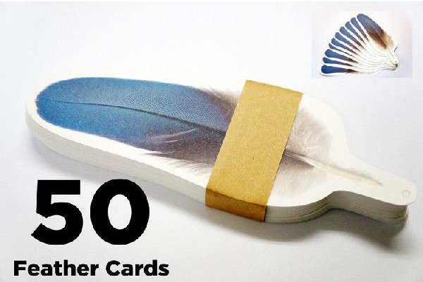 画像1: 羽根のサンキューカード　メッセージカード 50枚入り (1)