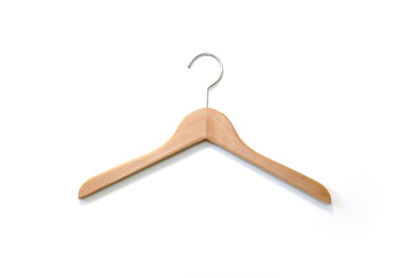 画像2: 上質なシャツのための薄平型トップスハンガー 幅380mm (2)