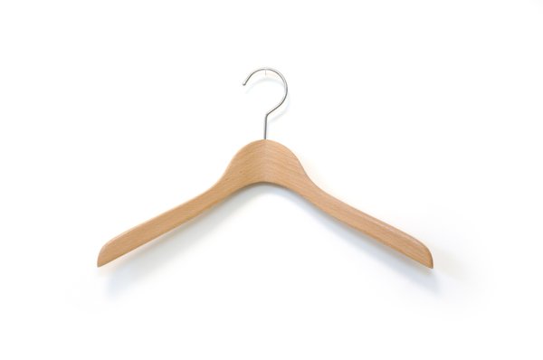 画像2: 上質なシャツのための薄型湾曲トップスハンガー 幅420mm (2)