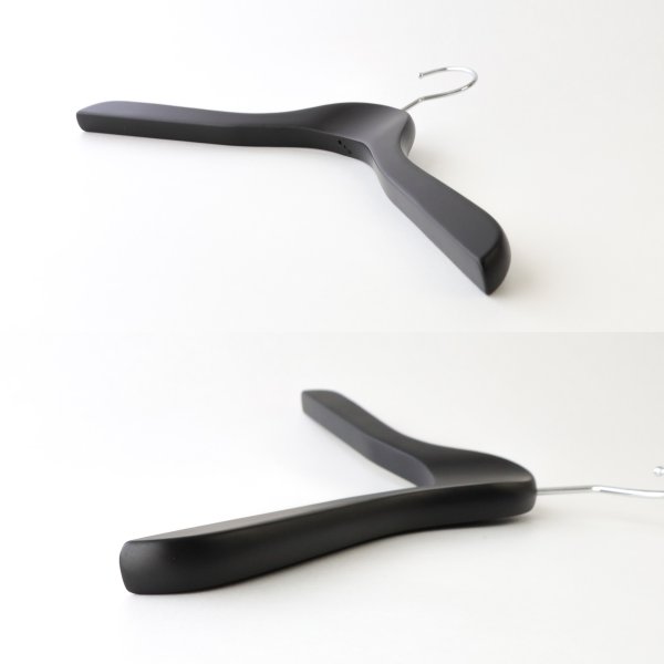 画像5: 【1本】艶消しブラック プロ向けシャツハンガー38cm レディースシャツハンガー (5)