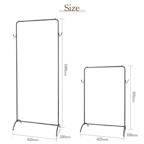 画像8: シンプルアイアンハンガーラック2WAY　子供から大人まで使える高さ調節 (8)