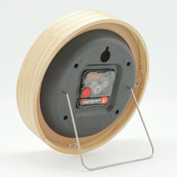 画像2: 【無垢材】シンプルな置き掛け木製クロック　Φ208mm (2)