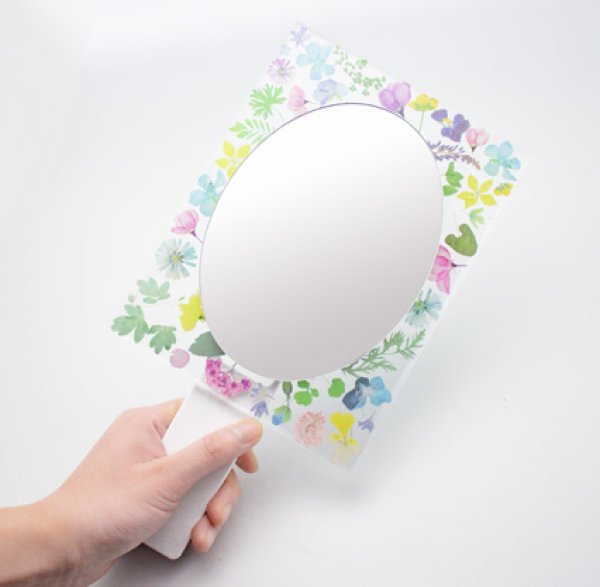 画像3: 女性らしい押し花風 3WAY花柄ミラー　フローラルフレーム (3)