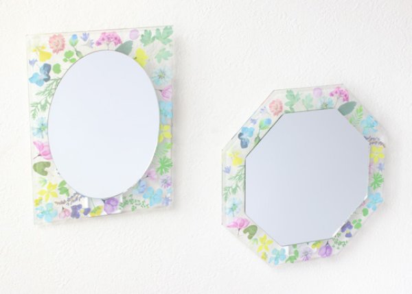 画像5: 女性らしい押し花風 3WAY花柄ミラー　フローラルフレーム (5)