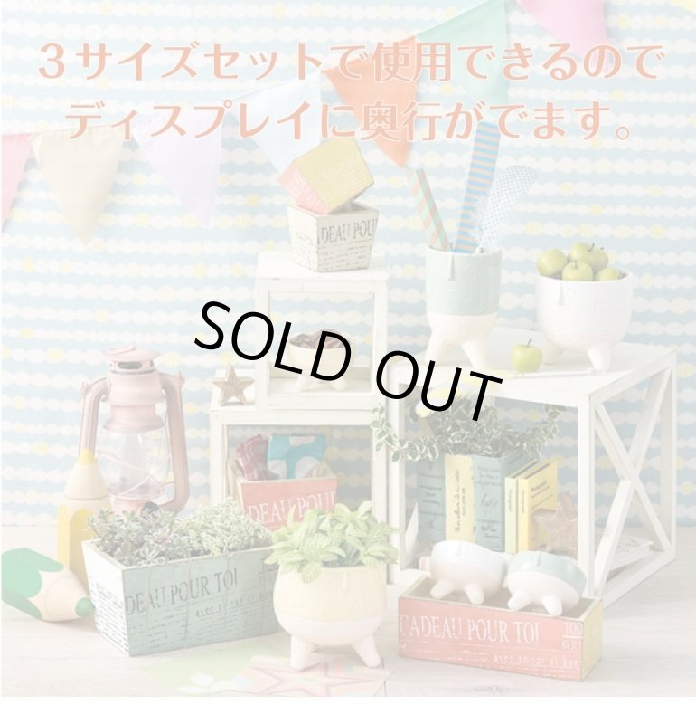 画像2: 木製ディスプレイボックス　３サイズ４個セット　ホワイト　L×１　M×１　S×２ (2)