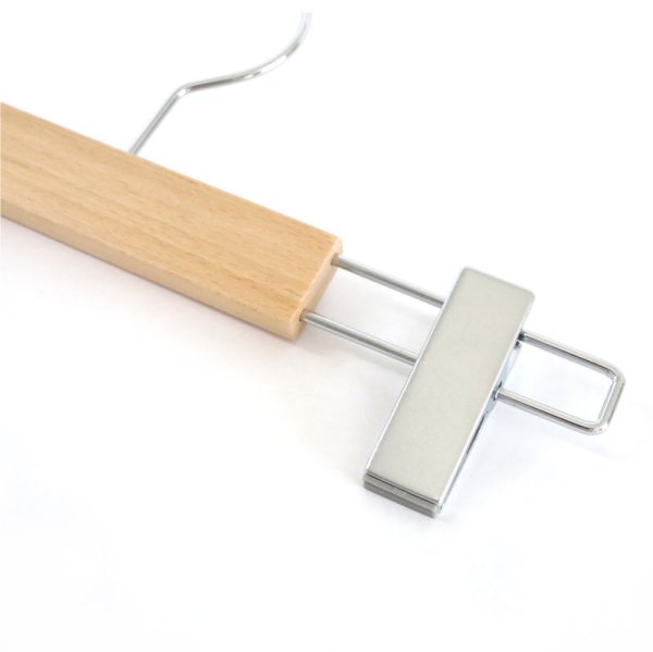 画像7: 【5本セット】天然木クリップボトムハンガー　幅300mm (7)