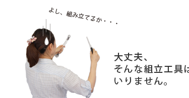 よし、組み立てるか・・・大丈夫、そんな組立工具はいりません。