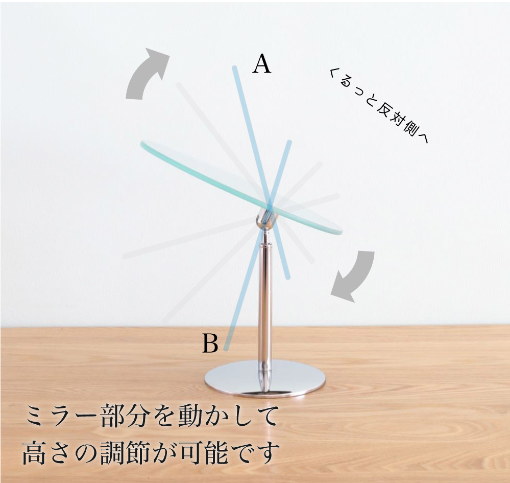 クルっと回って高さ調節ができます。簡単に高さ調節ができるので忙しい時間でも回したりする必要がなく楽ちんです