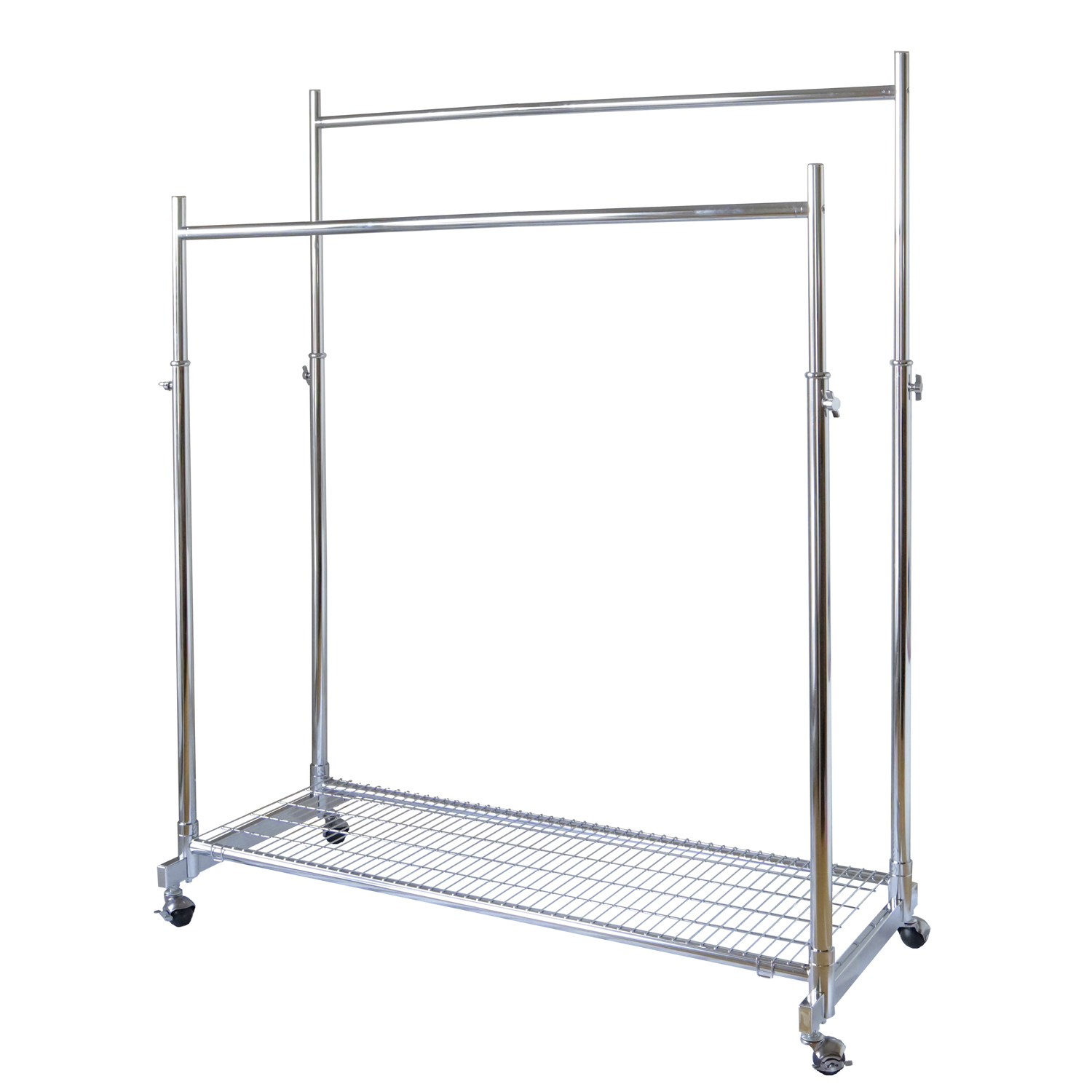 棚板付きのハンガーラック